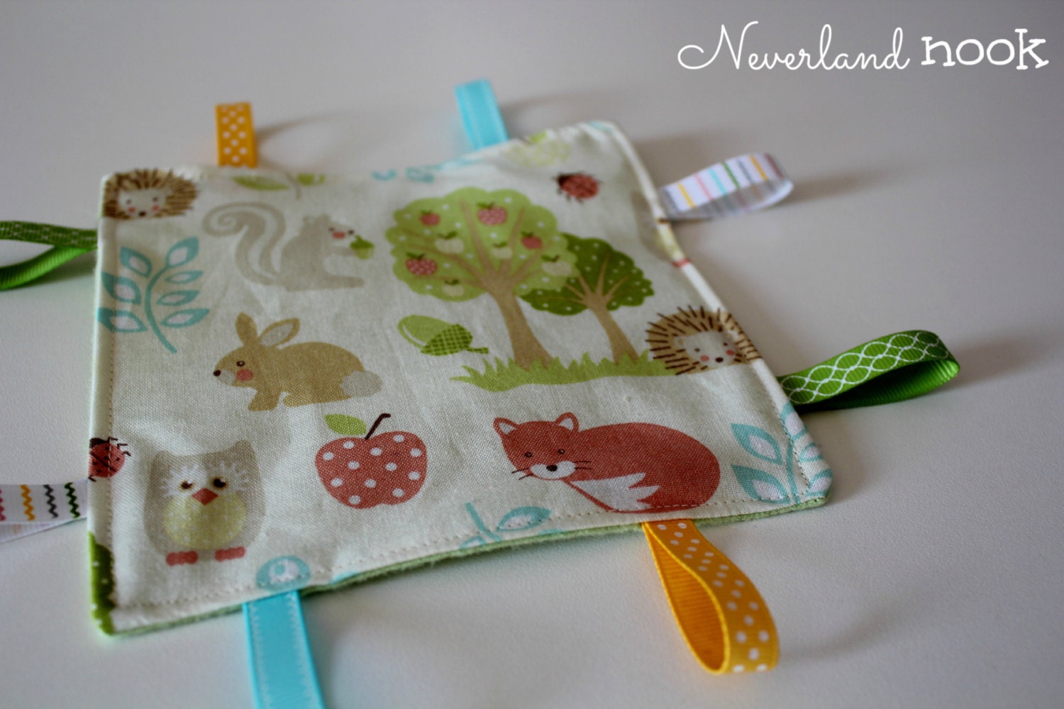 Crinkle Ribbon Sensory Woodland Animal Toy - Crinkle Blanket - Crinkle Toy - Sensory Toy - Tag Toy - Baby Shower Gift