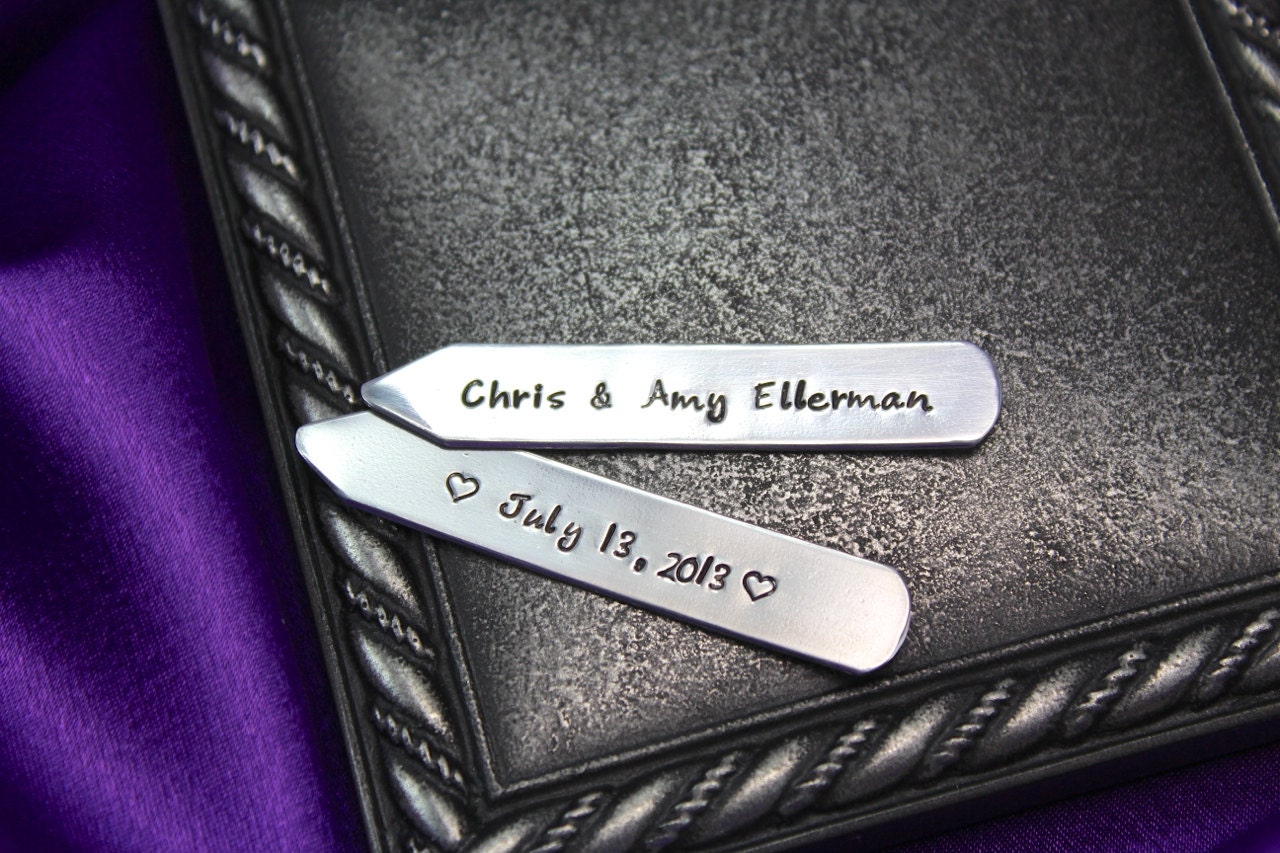 Personalized men's Collar stays, Personalized men's gift, Personalized Groomsman gift, Personalized Wedding