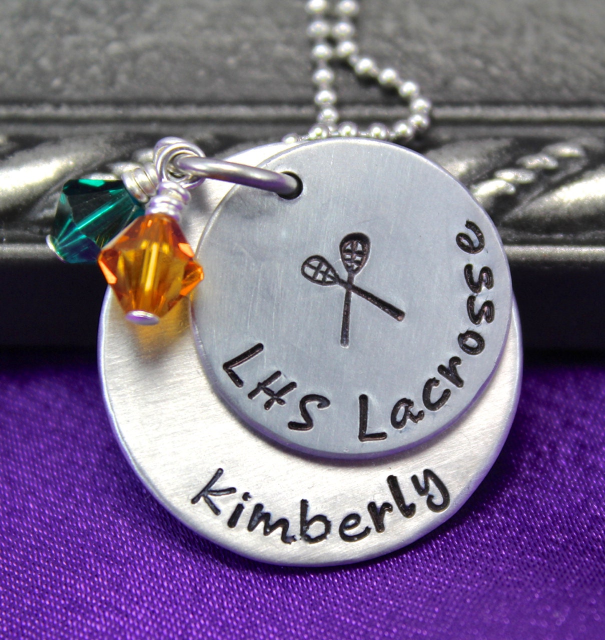 Lacrosse Necklace, hand stamped necklace, Lacrosse jewelry, Team jewelry, sports necklace