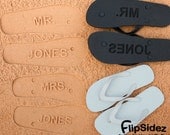 Personalized Bridal Flip Flops for Beach Wedding. Personalize With Your Designs.