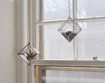 NEW Zephyrus Terrarium, small -- for air plant terrarium or small succulent -- stained glass -- terrarium supplies -- eco friendly