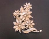 Large Coro Aurora Borealis Rhinestone Floral Brooch