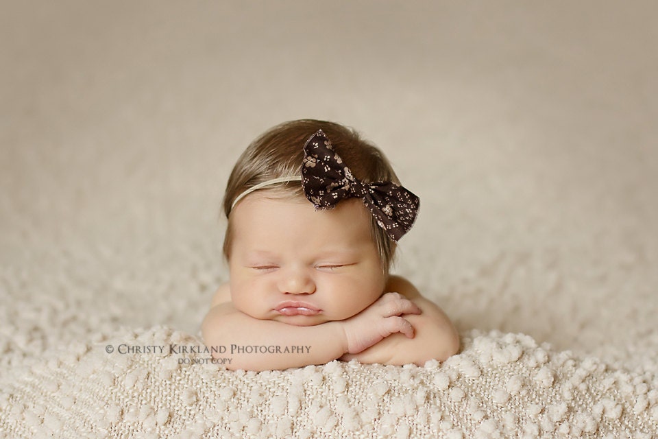 Newborn Headband Photo Prop - Shabby Chic Tieback, Newborn Photography Props