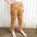 Vintage 70's Paisley Pants Orange Carpis Size 5 or 6 Cropped Pants Summer Capris Pants