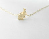 Personalized Lucky Bunny necklace with 14k gold filled chain.