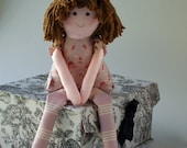 Soft doll, personalize, eco-friendly soft doll, with Pink and Lavender is stuffed with natural rayon fiber from bamboo