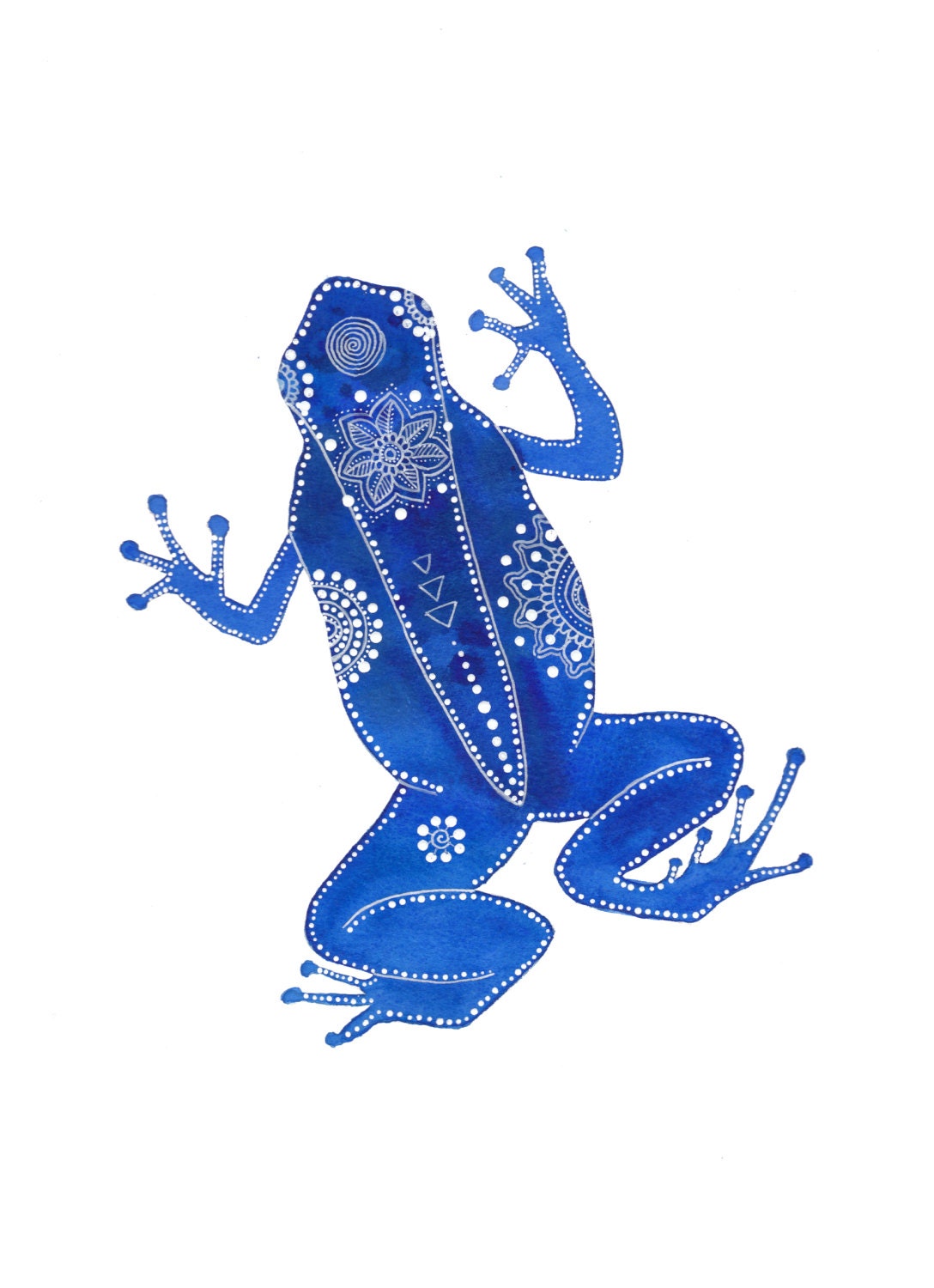 Blue Frog Archival Art Print