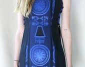Silk mandarin collar tunic w split sides