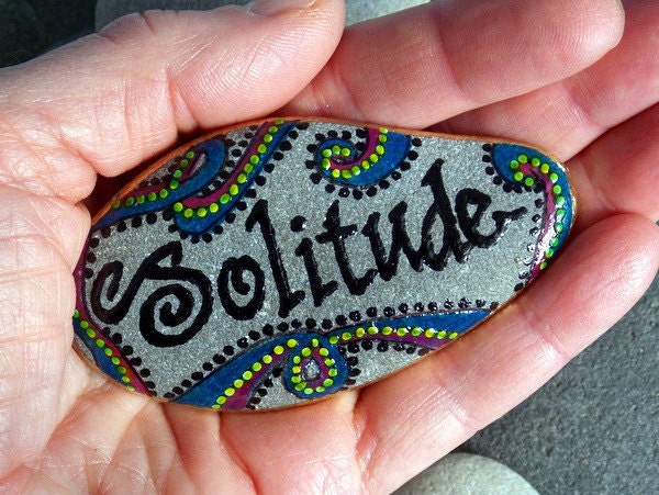 Solitude / Painted Rock / Sandi Pike Foundas / Cape Cod Sea Stone