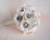 Custom brooch bouquet for jennifer,  deposit for unique handmade silk flower bridal bouquet