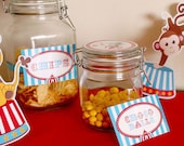 Vintage Blue Carnival Circus Birthday Party - DIY PRINTABLE BLANK Food Label - Instant Download - PS801CA1f Il_170x135