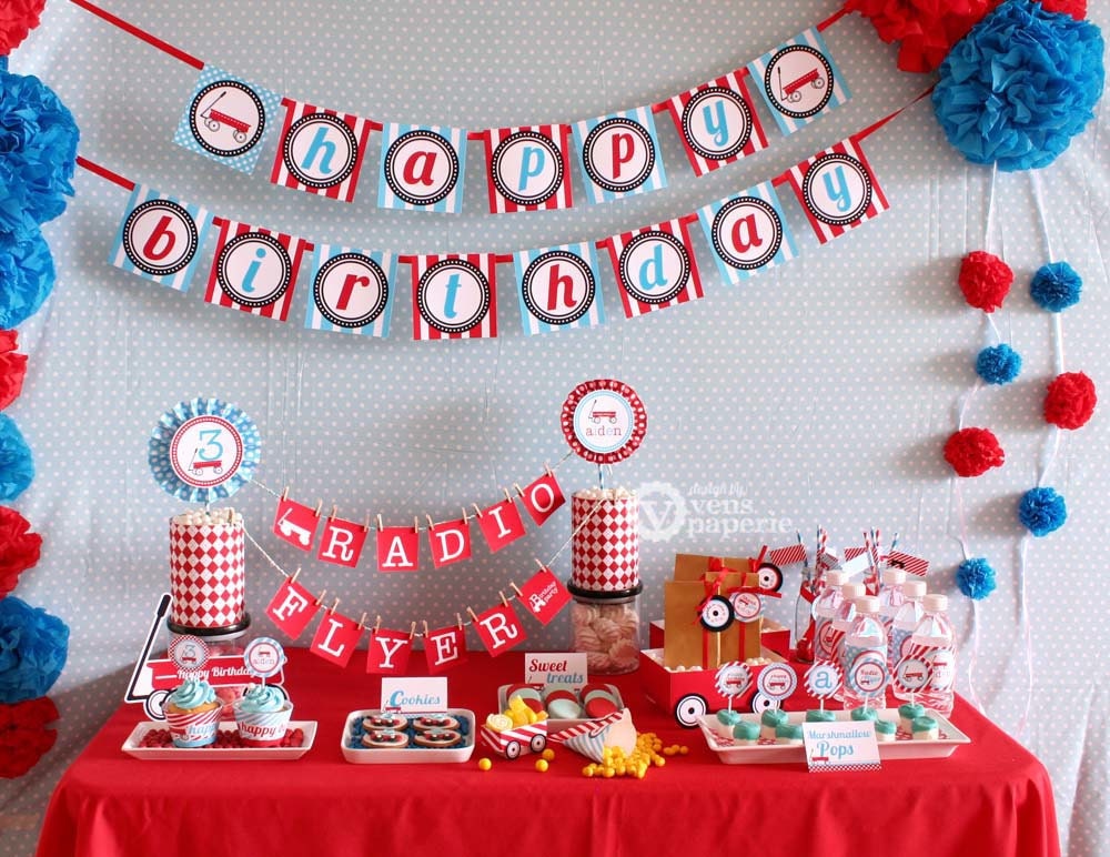 Radio Flyer Red Wagon Party Package Personalized FULL Collection Set  - PRINTABLE DIY - PS817CA1x
