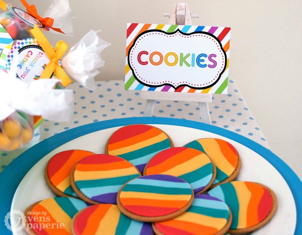 Rainbow Birthday Party - DIY PRINTABLE BLANK Food Label - Instant Download - PS808CA1f
