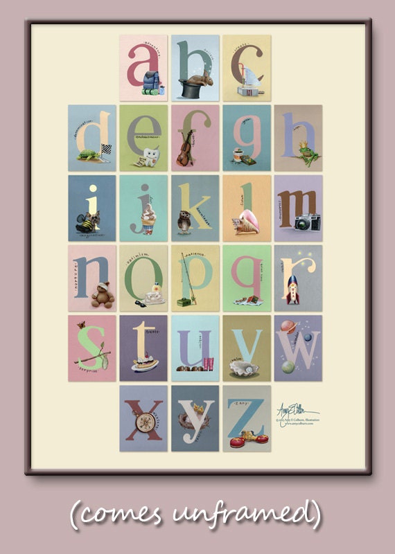 Alphabet Poster "Series 2" 18" X 24" Nursery Wall Art (comes unframed)