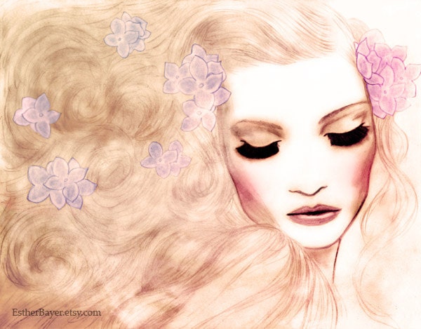 Beauty Fashion Illustration Mixed Media Fine Art Print