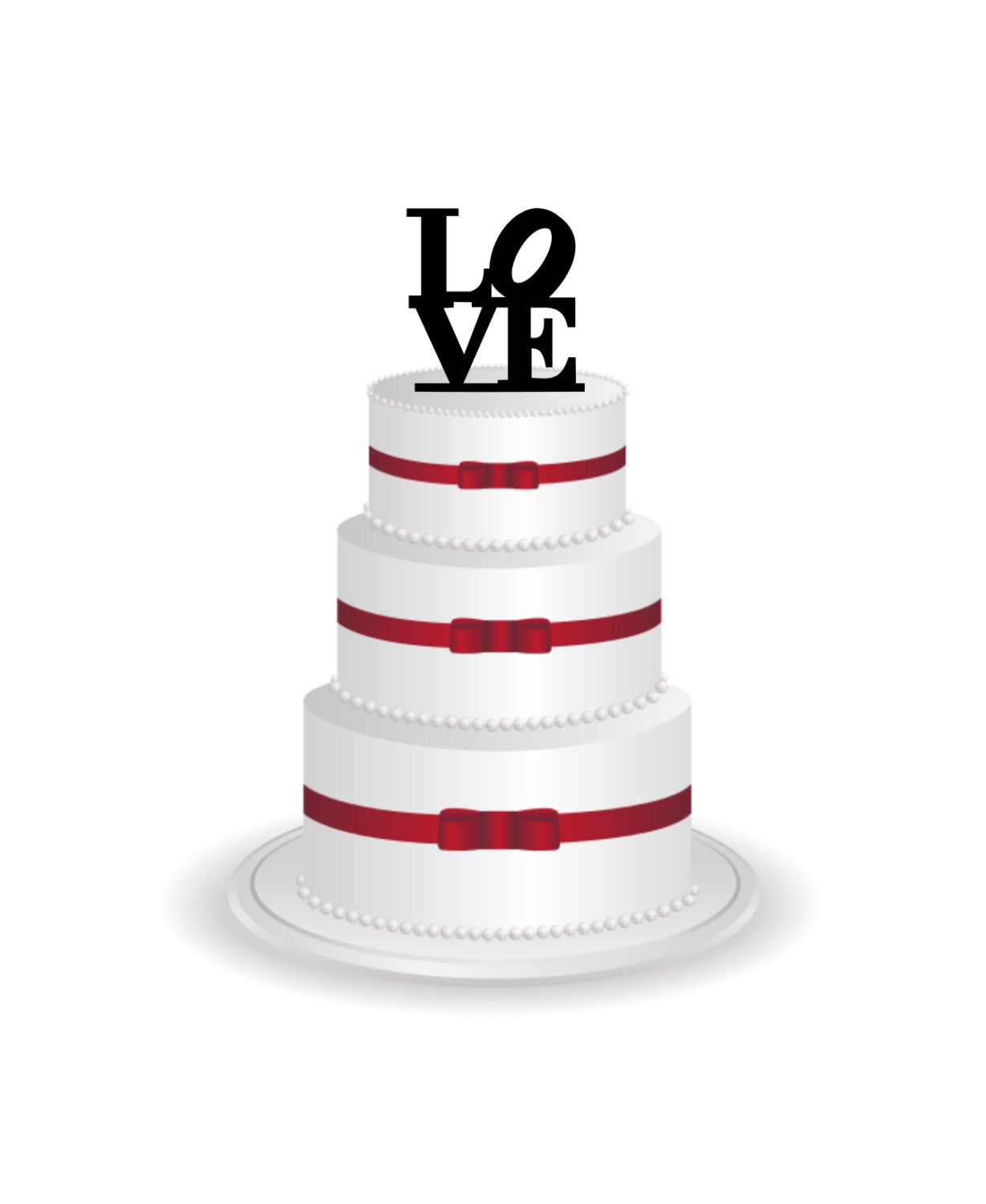 Love Cake Topper - Wedding Cake Topper
