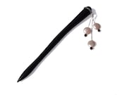 Luxury Hair Stick, ebony wood, hair pin, geisha hair stick, hand carved, Natural Hair Accessory, Handmade by MariyaArts