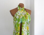 Floral Scarf Pareo, Bustier Pareo for Summer, Women Scarf, Beachwear