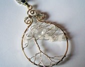 Ice Storm - Silver and Moonstone Tree of Life Pendant