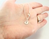Add a Hand Stamped Personalized Initial Heart Charm- Monogram Charm, Sterling Silver Heart, Bridal Anniversary Mothers Day, Custom Jewelry