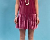 The 'Dahlia' Drop Waist Dress in Dusty Pink Velvet