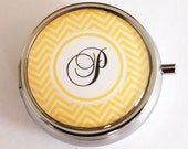Custom pill case, personalized, Chevron, pill case, pill box, monogram, you select color, monogram pill case, customizable  (2194)