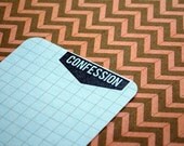 CONFESSION : unmounted red rubber stamp