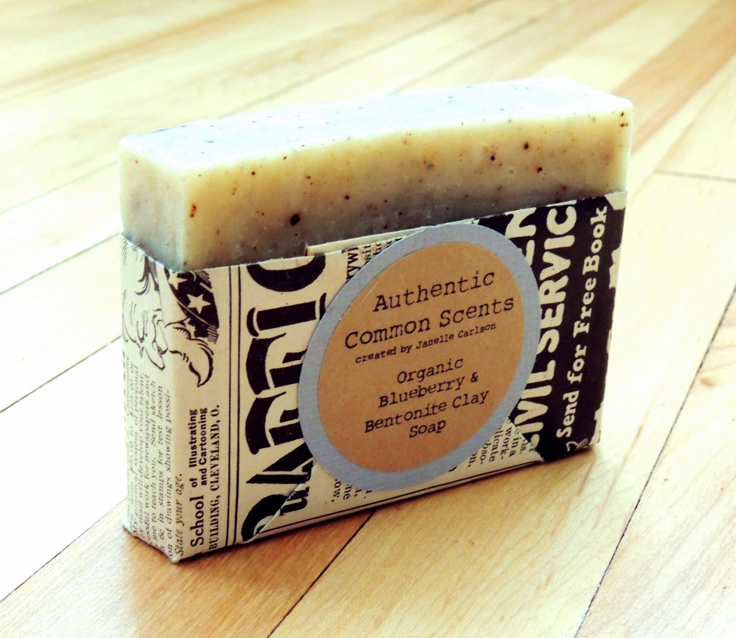 Organic Soap - BLUEBERRY BENTONITE - VINTAGE Decor, Soap, Cold Process Soap, Natural Soap, Handmade Soap, Valentine's Day Gift
