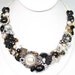 Black Statement Necklace- Black Bridal Necklace- Black Bib- Black Special Occasion Necklace- Black Jewelry