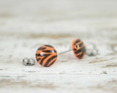 SIMPLY TIGER - Animal Print Post Earrings by Blissful Bird Studio