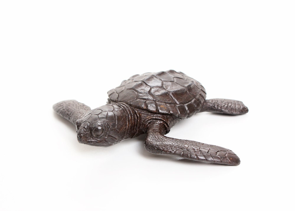 Turtle hatchling facing straight ahead Open Edition Bronze