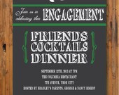 Engagement Party, Rehearsal Dinner, Save-the-Date or Wedding Shower Invitation - Silhouette Couple - Item 0052b