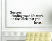 Success Wall Decal. Perfect for your office or work space. Inspirational Custom Vinyl Wall Decal.
