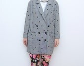 Vintage grey blazer with black triangles / 80s 90s