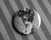 Handmade badge/pinback button - Masked Freaks series - gothic accessories