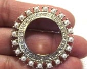 Vintage Pearl Rhinestone Brooch, 1950s Style, Made Men Inspired, Costume Jewelry, Bridal Jewelry