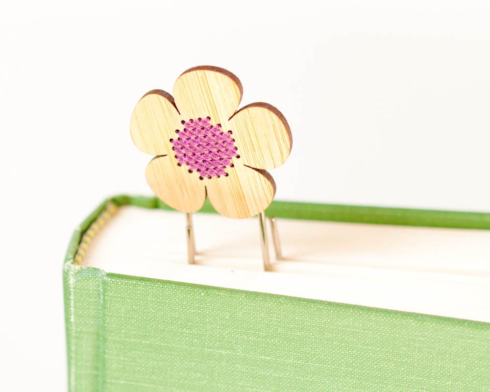 Cross Stitch Bookmark Kit - Bamboo Flower in Purple