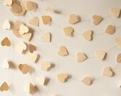 Wedding cream garland decoration, Paper Heart Garland, Recycled Wedding decoration, 6m, Vintage, Custom