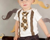 Baby boy onesie, Little Man Tie and Suspender Onesie with Matching Mustache Knee Patch Pants, Shabby, Swanky,Hot outfit