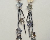 Shooting Star Opalite Dangle Earrings. Opalite, spike and star earrings.