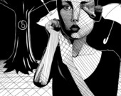 Surreal Ink Illustration Print - Thanatophobia ( 8 X 10")