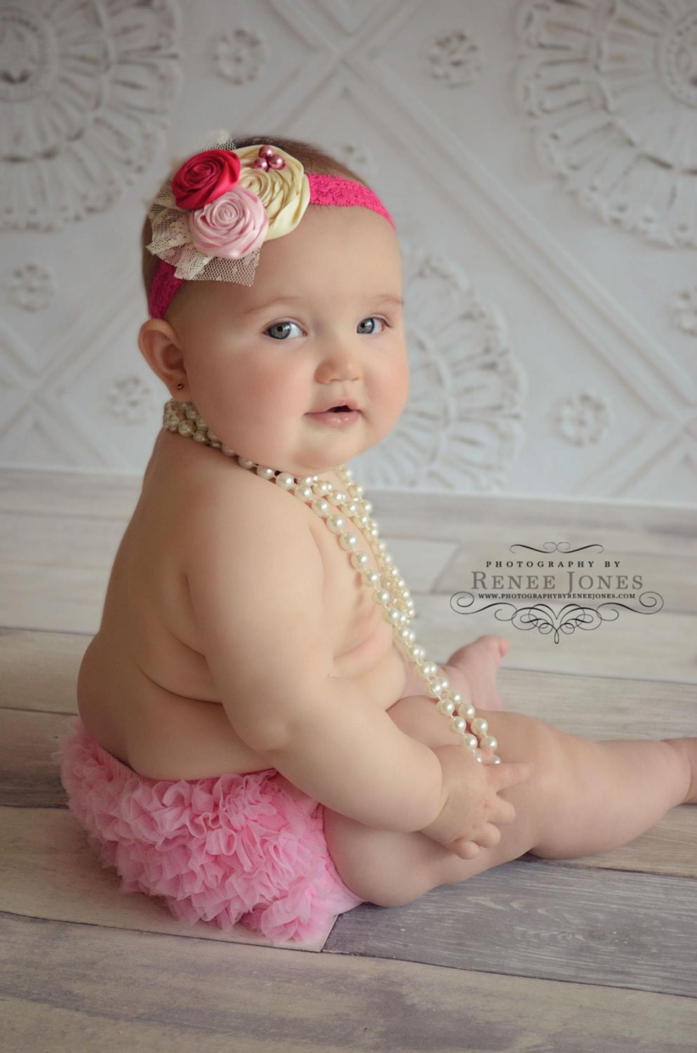 Baby Headband... Newborn Headband... Rosette Headband... Baby Girl