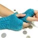 Women Gloves,Blue Fingerless Gloves, Crochet Gloves, Gloves Mittens,  Arm warmers. Winter Accessories