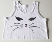 NEW IN Cat Face Crop Top with Studded eyes