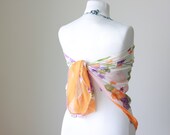 Summer bolero, beach tunic and Turkish Scarf, Bolero, 2 in 1,  Oya, Yemeni, Floral scarf
