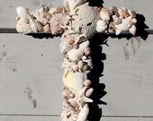 Wooden Seashell Cross/Beach Wedding Cross
