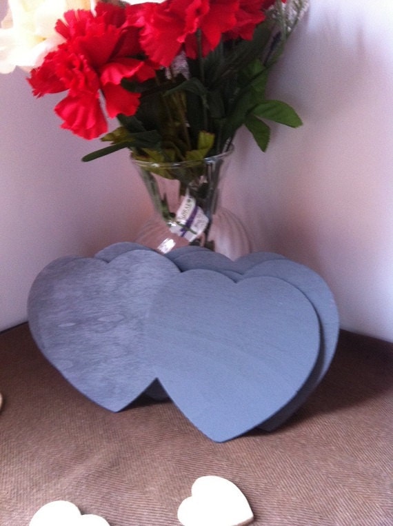 Custom for Emillie Chalkboard Heart Set  - Shabby Wedding Decor - Wedding Sign Chalk Board Heart Set of 15