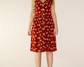 90s Boho Summer Daisy Tie Dye Grunge Clueless Floral Summer Button Dress M L