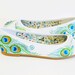 Peacock flats- Peacock Wedding Flats- Hand painted Shoes- Peacock hand painted shoes