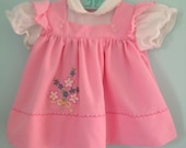 Vintage Polyester Pink Pinafore Dress 12mo